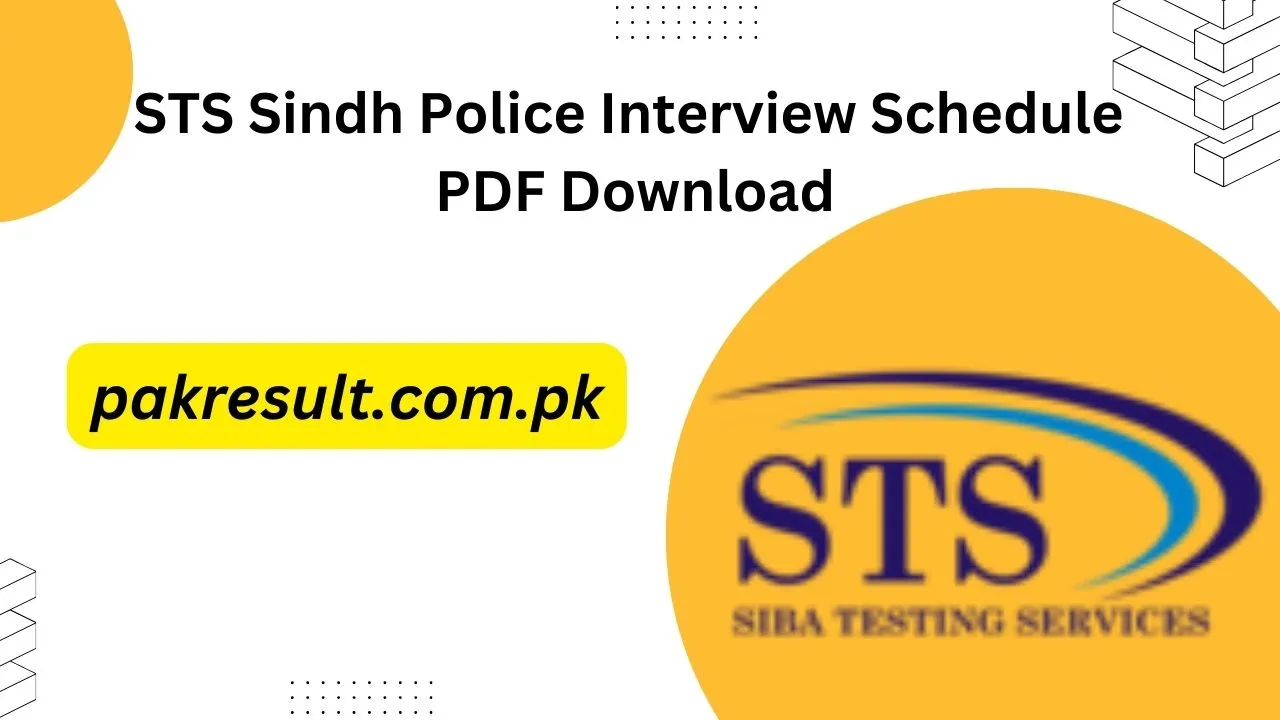 STS Sindh Police Interview Schedule 2024 PDF Download