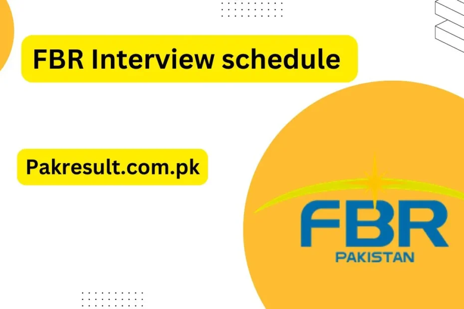 FBR Interview schedule 2024 Merit List Selected Candidates Call Letters