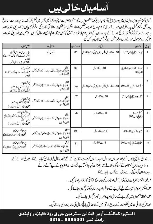 Latest Jobs Advertisement in Pak Army 2024