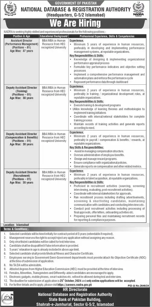 NADRA Jobs 2024 Advertisement